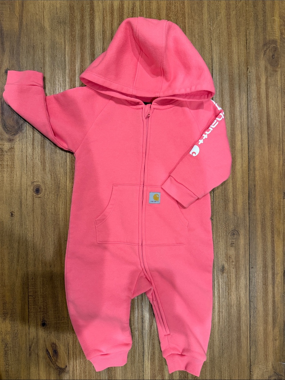 Carhartt 6M Pink Hooded Baby One-Piece Coverall